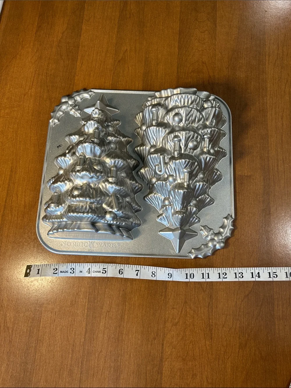 Nordic Ware Silver Double Christmas Tree Cake Pan